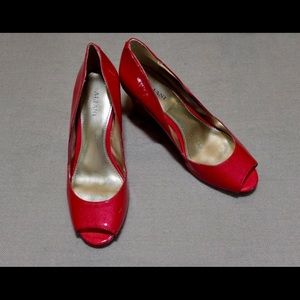 Alfani Kendol Peep Toe Womens Wedge Pumps Size 6.5